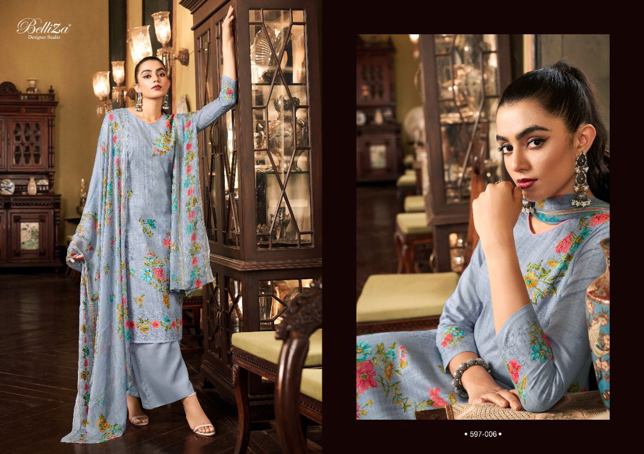 Belliza Eva New Designer Fancy Wear Cotton Digital Printed Designer Dress Material Collection